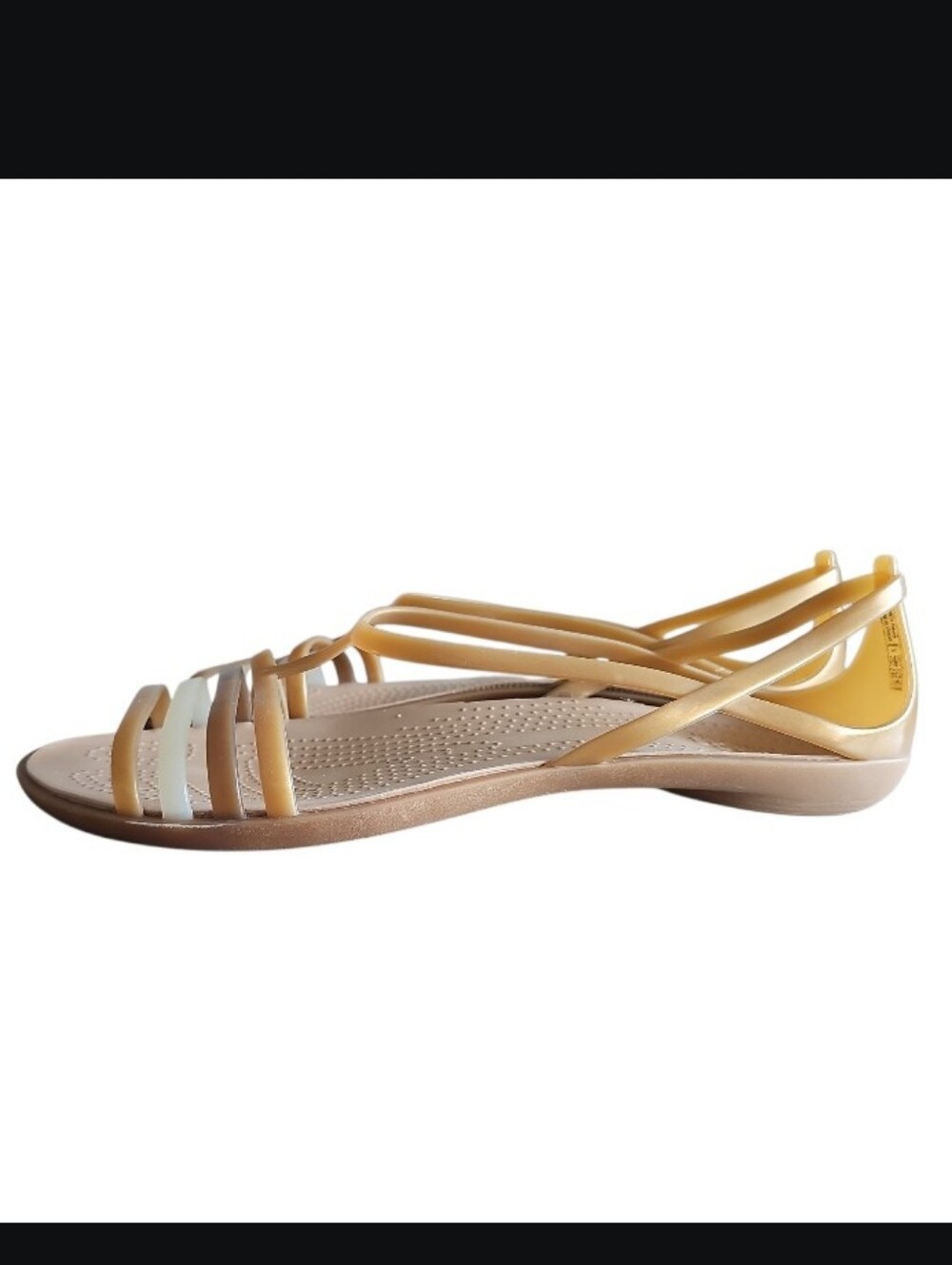 Crocs Isabella Huarache Sandals Women’s 11 Gold Bronze Strappy Comfort Flats